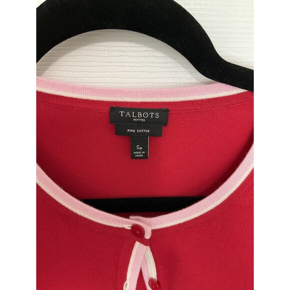 Talbots Pima Cotton Button Front Cardigan 3/4 Sleeve Women’s Petite Small - Picture 5 of 6